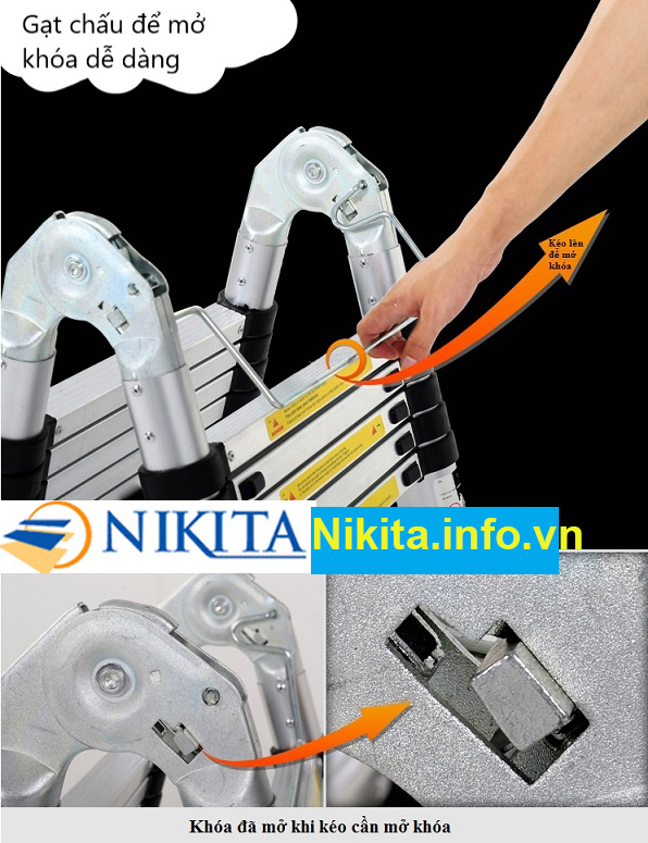 Thang nhôm rút chữ A NIKITA AI80